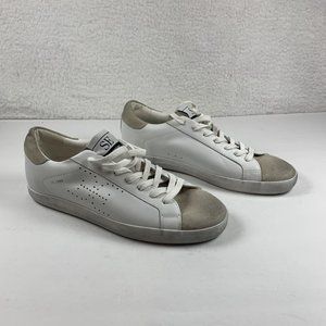 Sam Edelman Aubrie Casual Sneakers Womens Size US 9.5M White/Griege Leather 8010